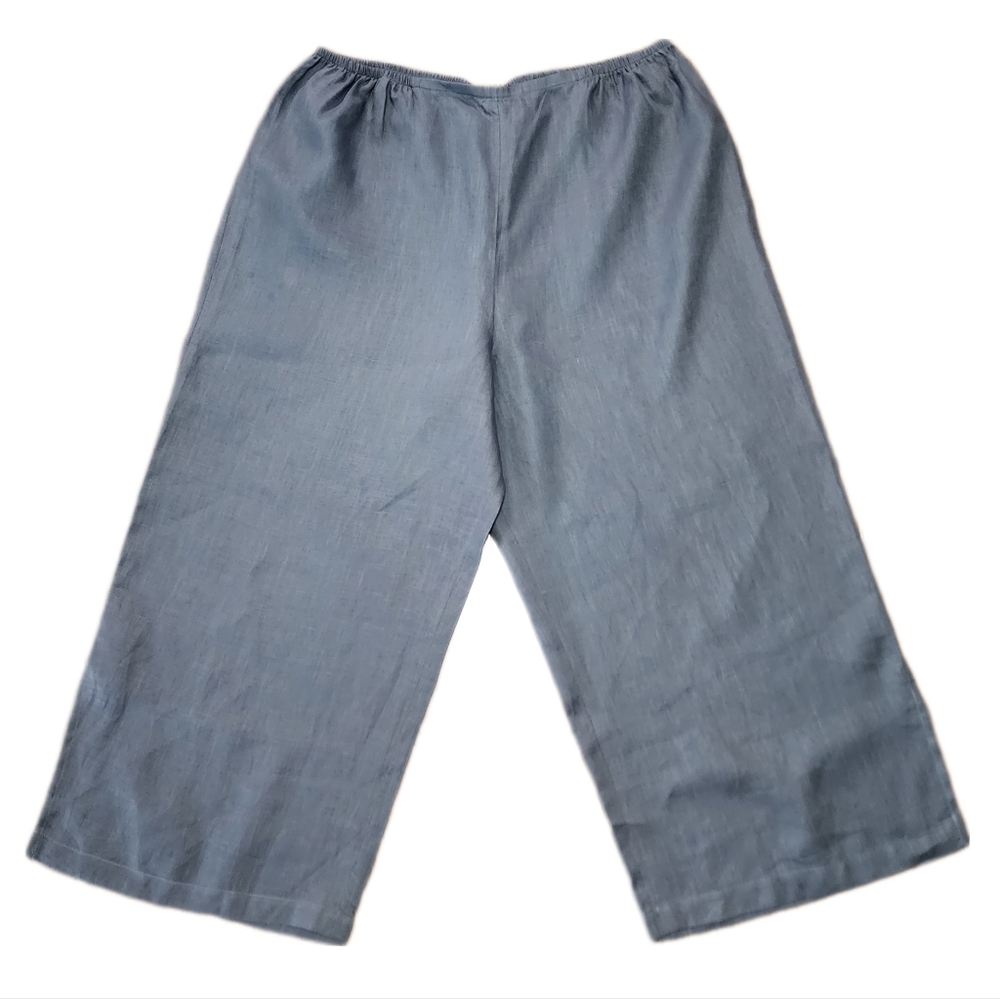 100% Linen CAROLINE ROSE Wide Leg Pants (2X)